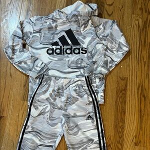 Boys Adidas Monochrome Swirl Tracksuit
